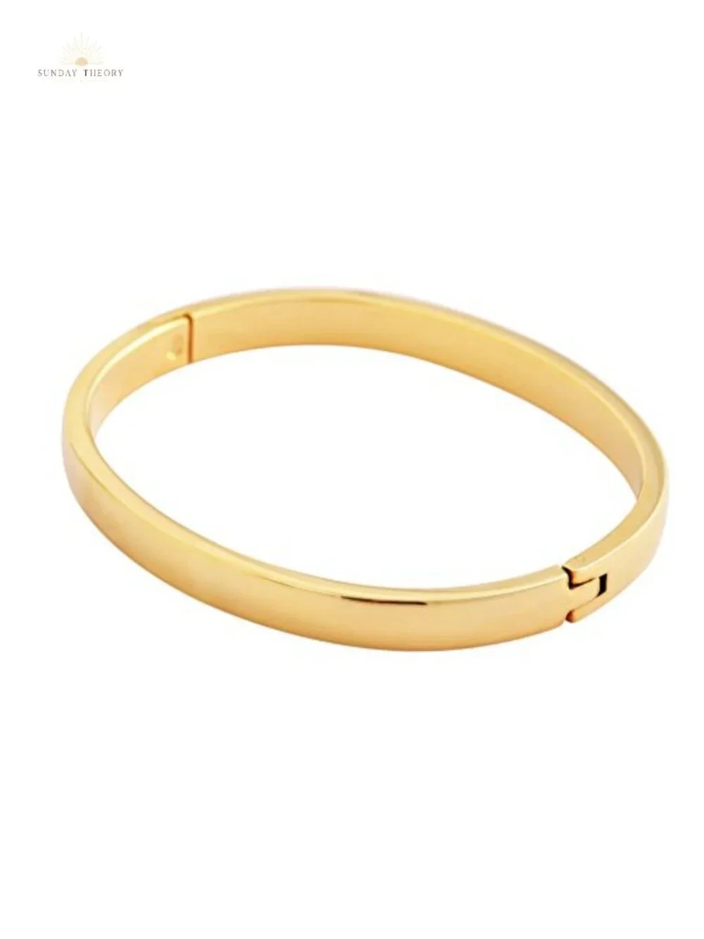 Women's Oval Hinged Bangle Bracelet, 316L Stainless Steel, Hypoallergenic